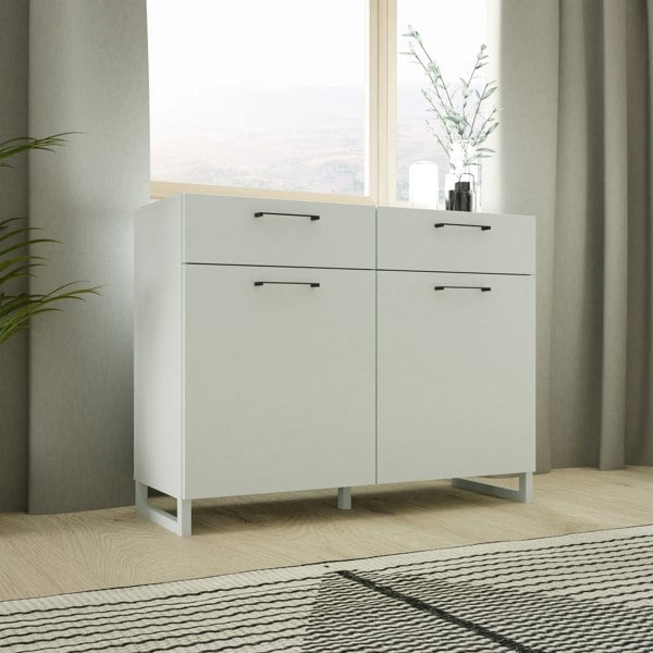 Furniture To Go Sali 2 Door 2 Drawer Chest in Light Grey