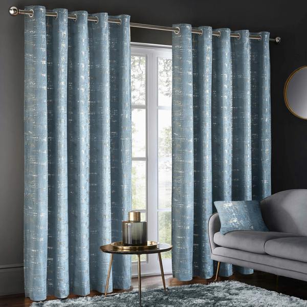 Intimates Opulent Ring Top Metallic Velvet Shimmer Curtains - Luxury Window Drapes - Energy Saving Blackout Curtains - 168cm x 229cm