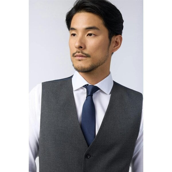 Limehaus Regular Fit Charcoal Stretch Waistcoat