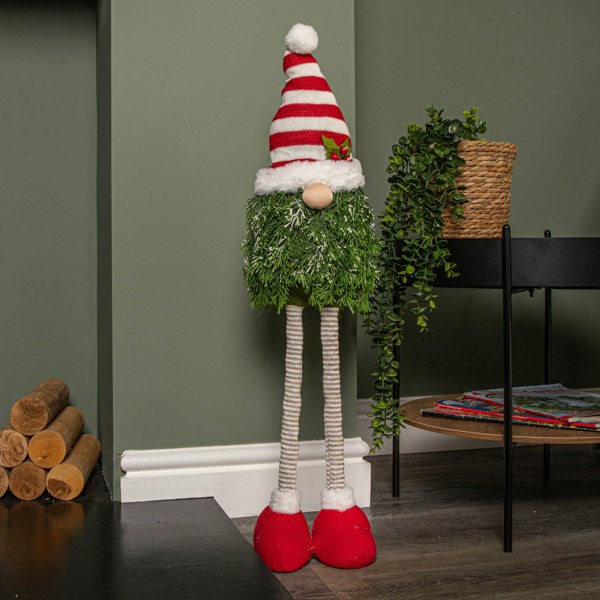 Samuel Alexander 76cm Red and White Christmas Tree Standing Gonk with Striped Hat and Extendable Legs