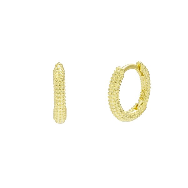 Spero London Sterling Silver Textured Pebble Hoops - Pair