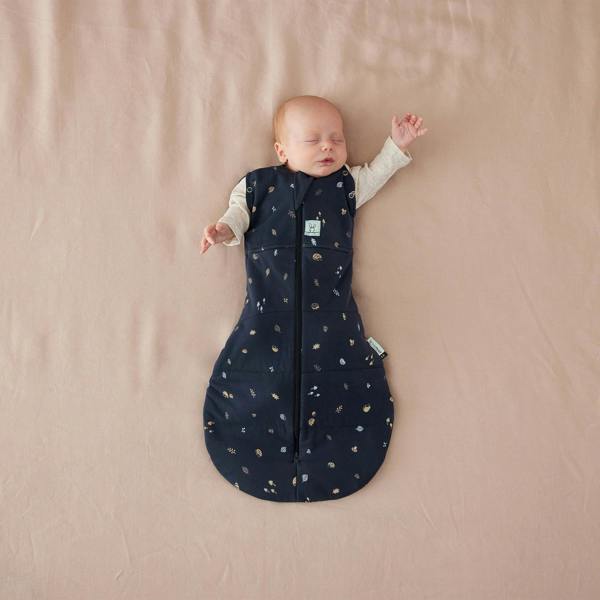Organic Winter Cocoon Swaddle Sleeping Bag - Navy Blue Hedgehog - 2.5 TOG