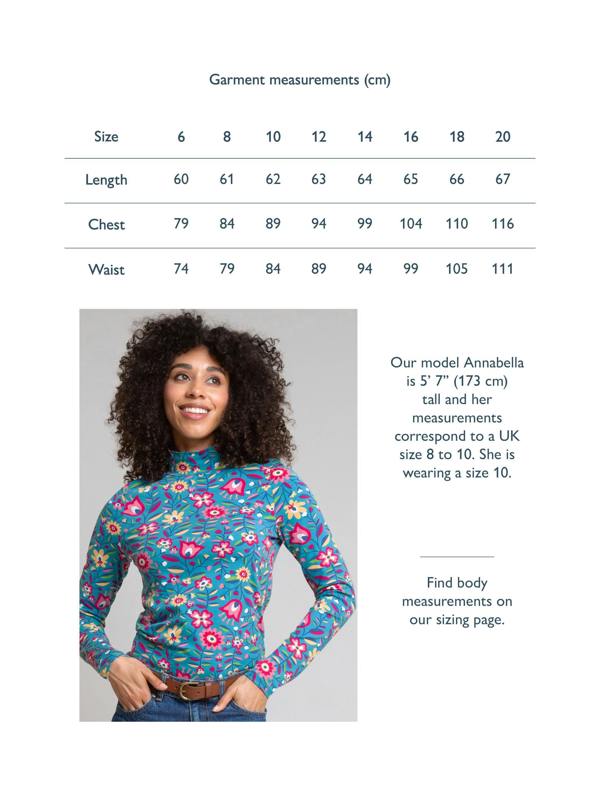Kite Womens Organic Folksy Bloom Bagber Turtle Neck Jersey Top