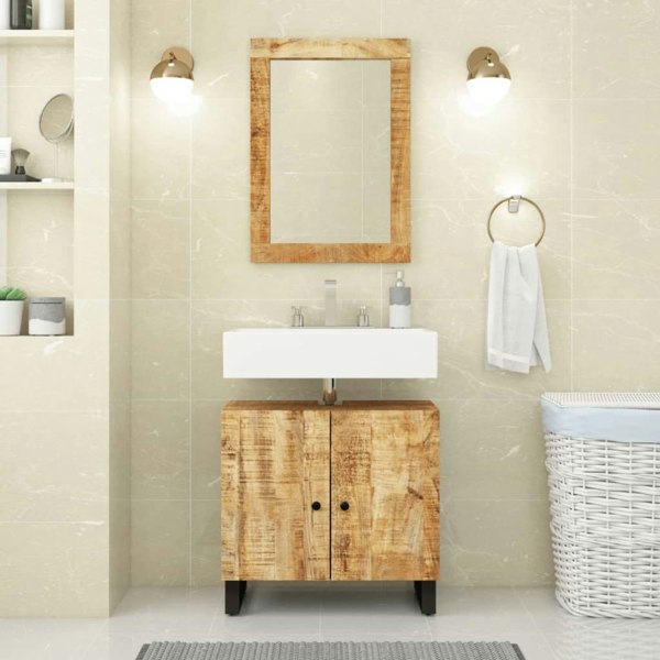 Berkfield Sink Cabinet 62x33x58 cm Solid Wood Mango and Engineered Wood