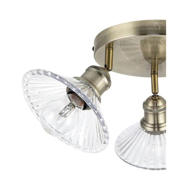 COSYLYTE Milan Bathroom Clustered Ribbed Glass Spotlight