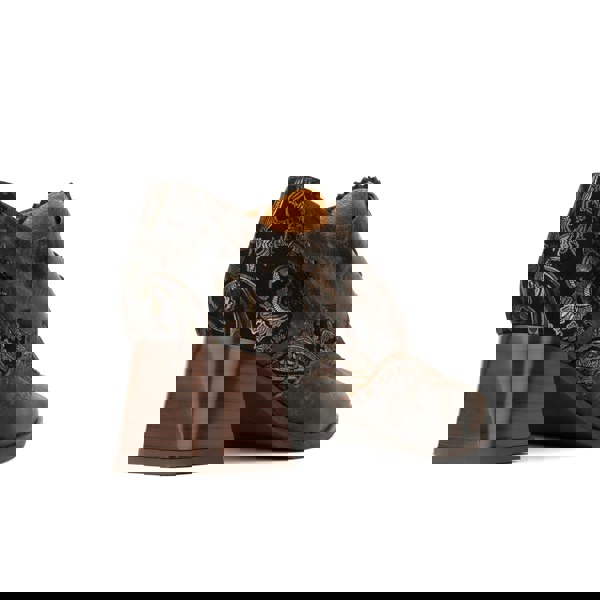 Embassy London Ziggy - Brown Print - Women’s Leather & Paisley Lace-up Brogue Heel