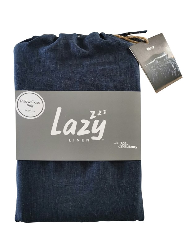 Lazy Linen Pillowcase - Navy