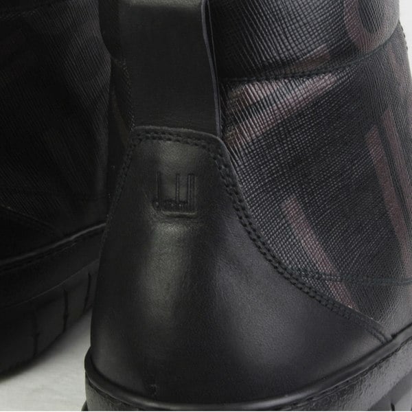 Dunhill Luggage Canvas hi-top sneakers in black and dark bronze