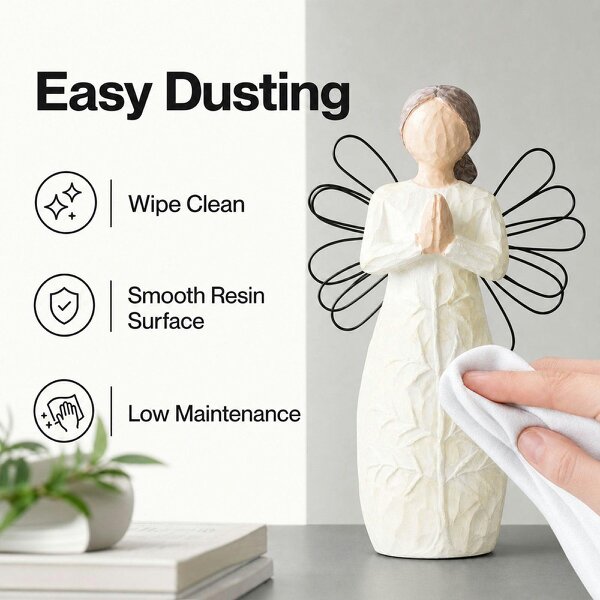 Levede Resin Thank You Gift Figurines Willow-Inspired White For Shelf Decor