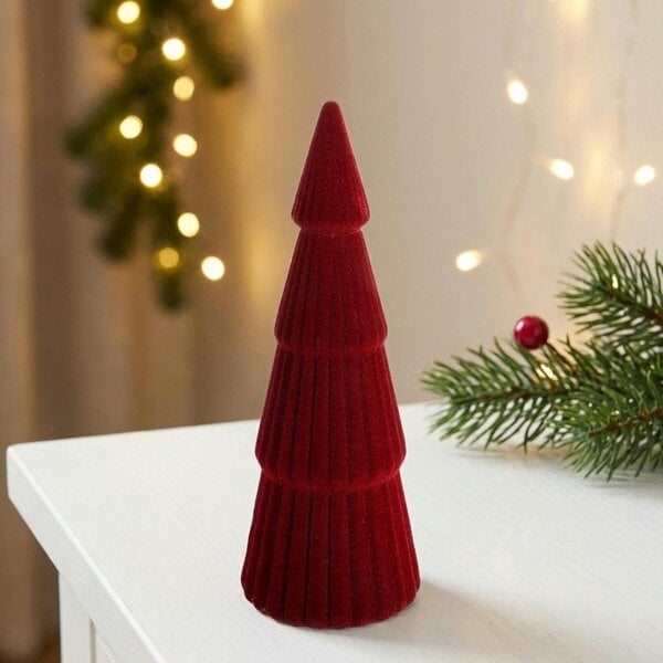 Garden Greatness Burgundy Flocked Christmas Tree Ornament