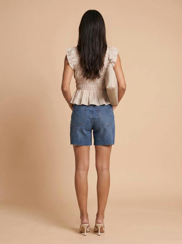 Urban Bliss Raw Hem Mom Shorts