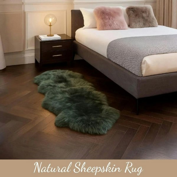 Infinity Leather Genuine Sheepskin Real Natural Wool Double Area Rug