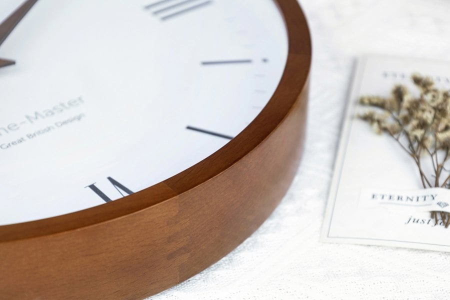 Tabic Time Clock - Planeteco Time Master - Roman numeral wall clock for home decor.