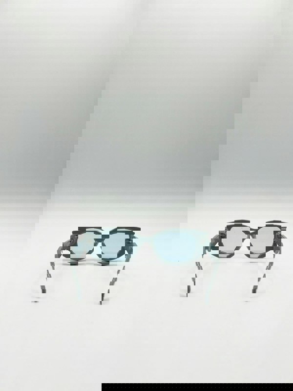 SVNX Oval Rectangular Vintage Sunglasses in Blue