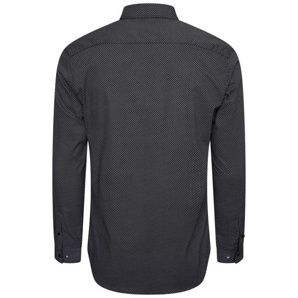 Harry Brown London Micro Dot Slim Fit Shirt - Black