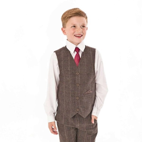 Peaky Rascals Thomas - Brown Tweed Check 4 Piece - UK Flower Girl Boutique