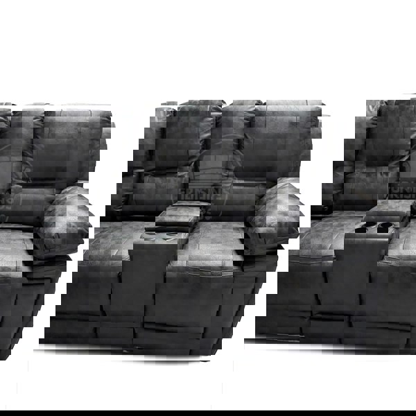 Furnishings For Less Zara Electric L Shaped 5 Seater Grey Reclining Corner Sofa