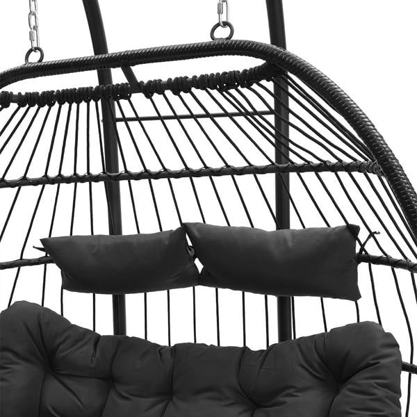 Living and Home Freestanding Outdoor Hanging 2-Seater Egg Chair