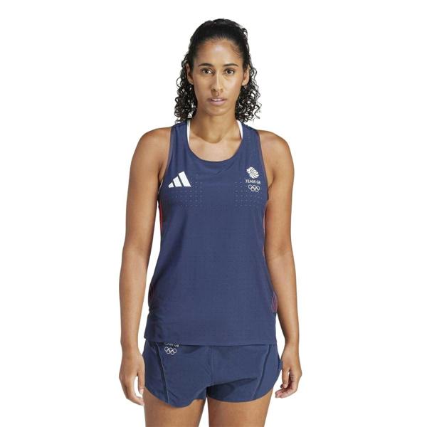 Adidas Womens/Ladies Adizero Team GB Running Tank Top - Legend Ink - 