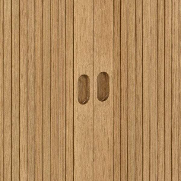 Wyld Haus Copenhagen Natural Oak Wooden Etched Sideboard 2 Tambour Doors