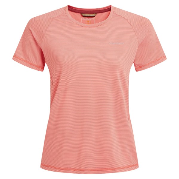 Craghoppers Womens Ellie Short-Sleeved T-Shirt - Deep Coral - 14 UK - Deep Coral - 92% Polyester/8% Elastane