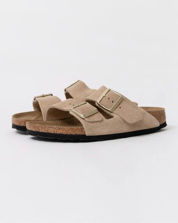 Birkenstock Arizona Suede Leather Womens Sandals - Sandcastle - CHO - Designer Womens Sandals
