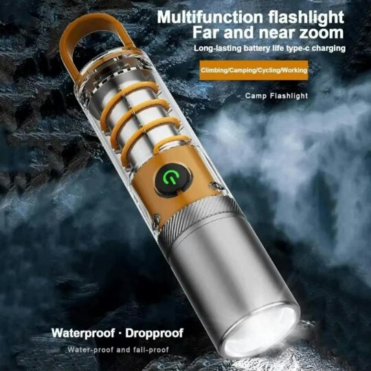 Havendro Super Bright Rechargeable USB LED Camping Flashlight Telescopic Torch Lamp Tool