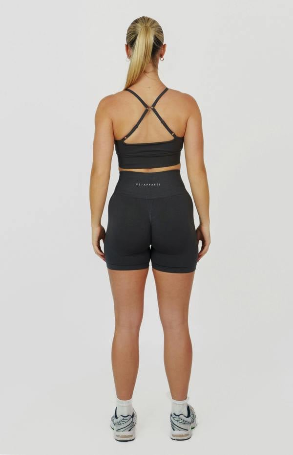 V3 Apparel Tempo Seamless Scrunch Shorts & Multi-Way Sports Bra Set - Slate Grey