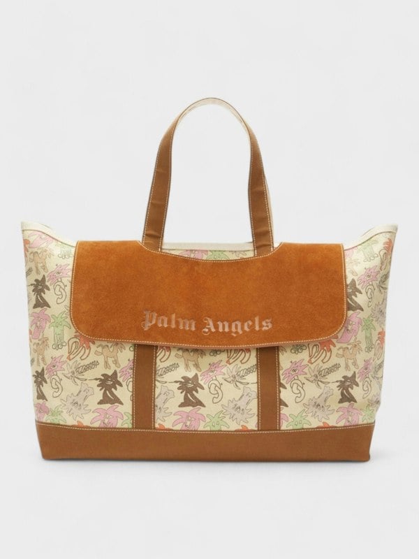 Palm Angels All Over Print Palm City Tote Bag Beige - Supplied FashionPalm Angels
