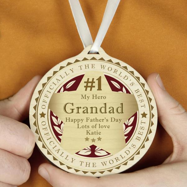 Abode Home & Gifts Personalised 'Number 1' Wooden Medal
