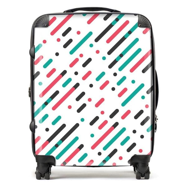 Warren Reed Overlapping Coloured Diagonal Lines Suitcase