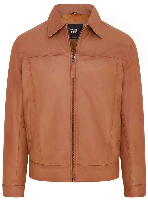 Infinity Leather Mens Retro Classic Leather Harrington Biker Jacket - Drammen