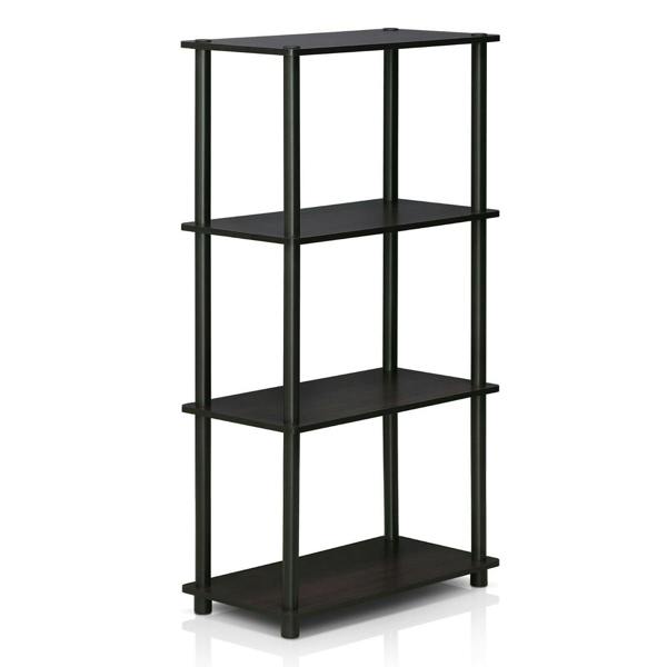 WALPLUS Turn-N-Tube 4-Tier Multipurpose Shelf Display Rack, Dark Walnut perfect for organized storage and display