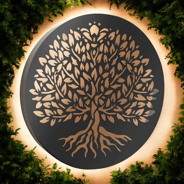 EDH Door Hardware Metal Tree of Life Solar Wall Panel