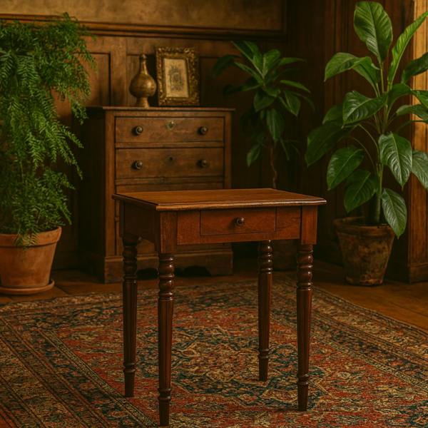 Wyld Haus Chantilly Chestnut Mango Wood Turned Leg Writing Desk