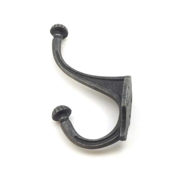 Cast Iron Dome Top Ribbed Coat Hook  - Pack of 4 Hooks