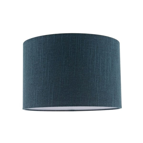 Dark Navy Blue Textured Linen Fabric Lamp Shade with Cotton Lining Image 1
