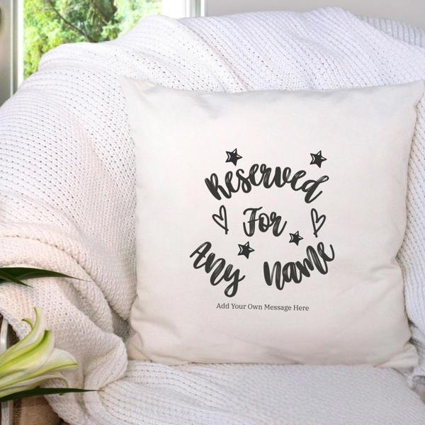 Personalised Reserved for Any Name Star Cushion