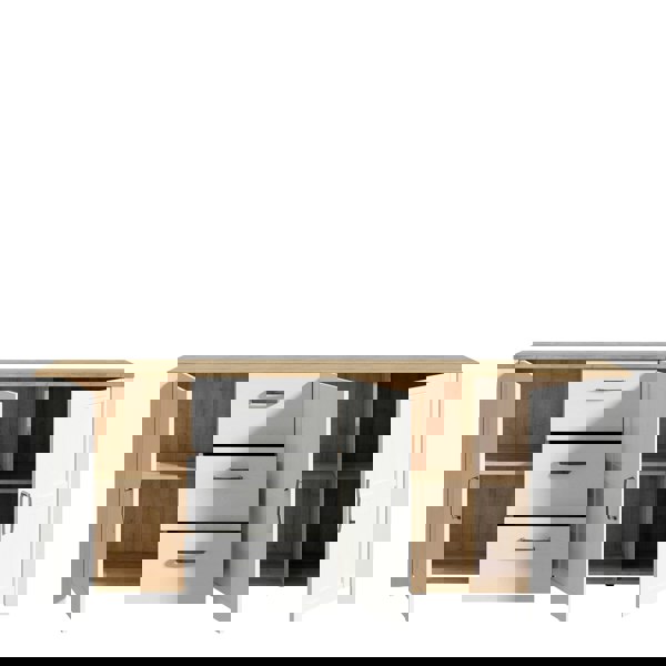 Furniture To Go Bohol Large Sideboard in Riviera Oak/White