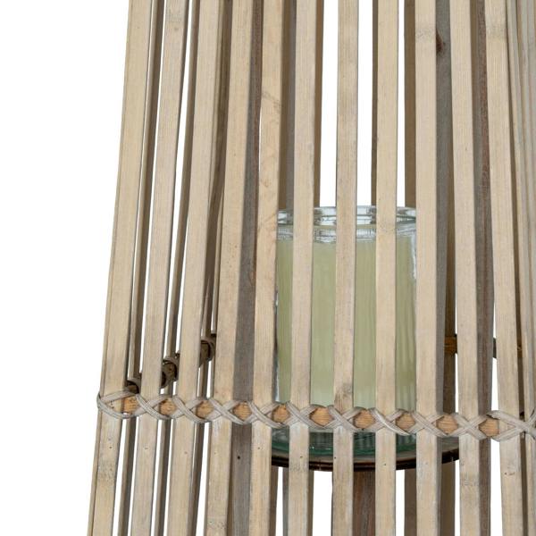 Small Silo Wicker Lantern With Glass Holder