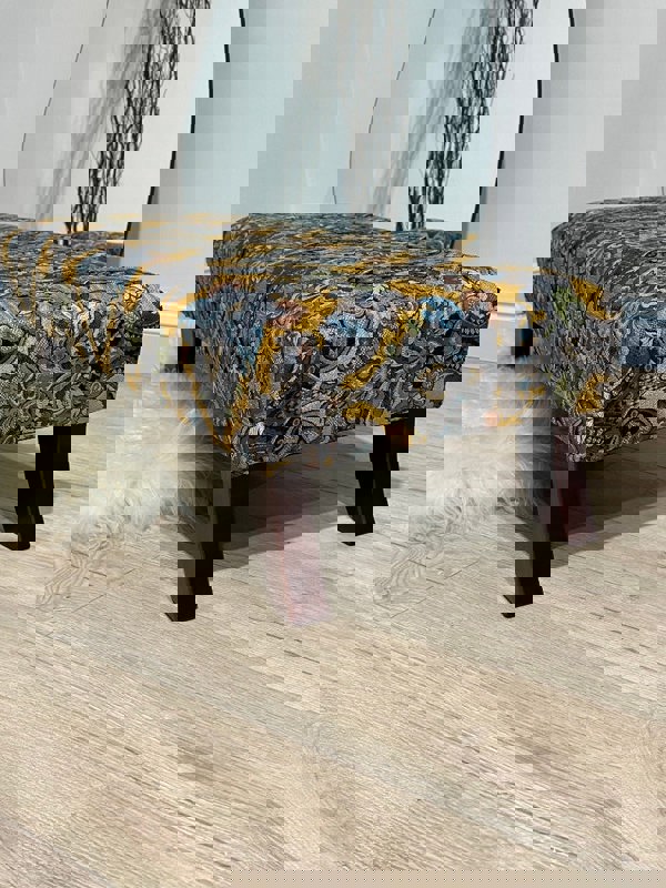 PREMIUM MUSTARD FOLD FLORAL Footrest