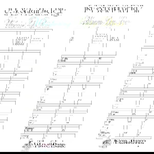 Measurement chart for dresses by UK Flower Girl Boutique on a white background