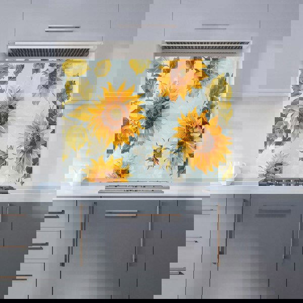 Warren Reed - Designer Summer Sunflowers Kitchen Splashback