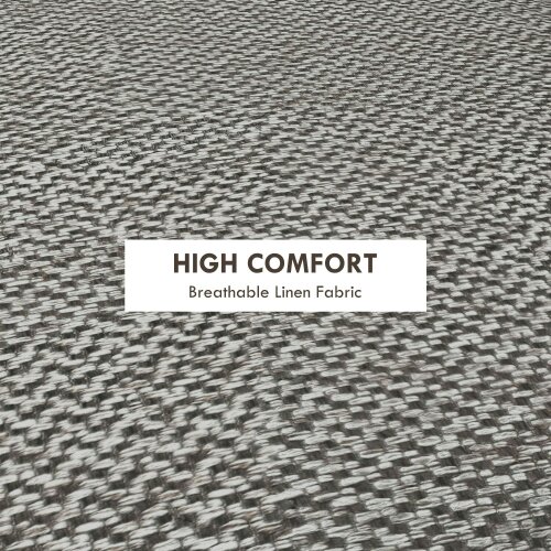 Wyld Haus Roli Linen Look Light Grey Round Storage Ottoman