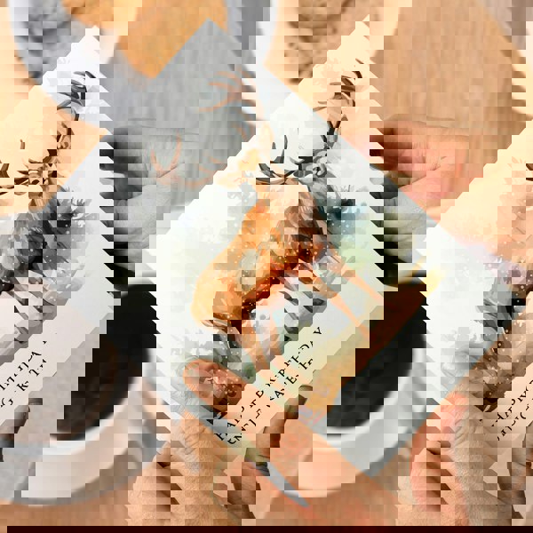 Personalised Memento Company Personalised Watercolour Stag Greetings Card