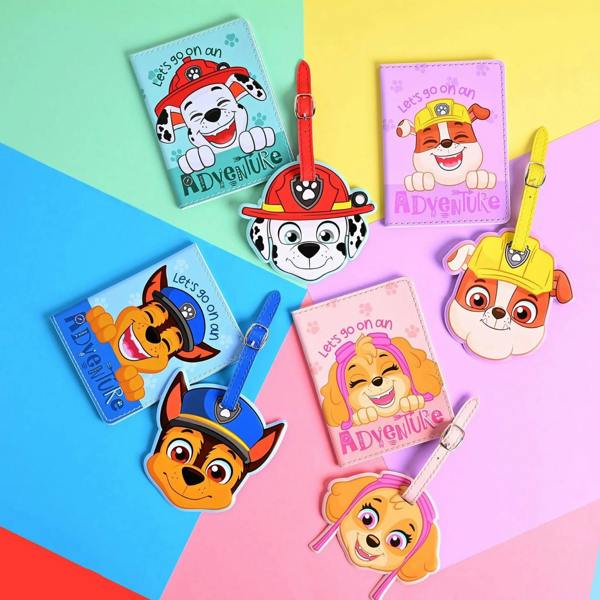Widdop & Co Paw Patrol Marshall PU Leather Passport and Luggage Tag Multi