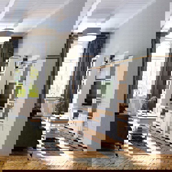 Furniture To Go Bohol 2 Door 1 Drawer TV Unit in White/Riviera Oak