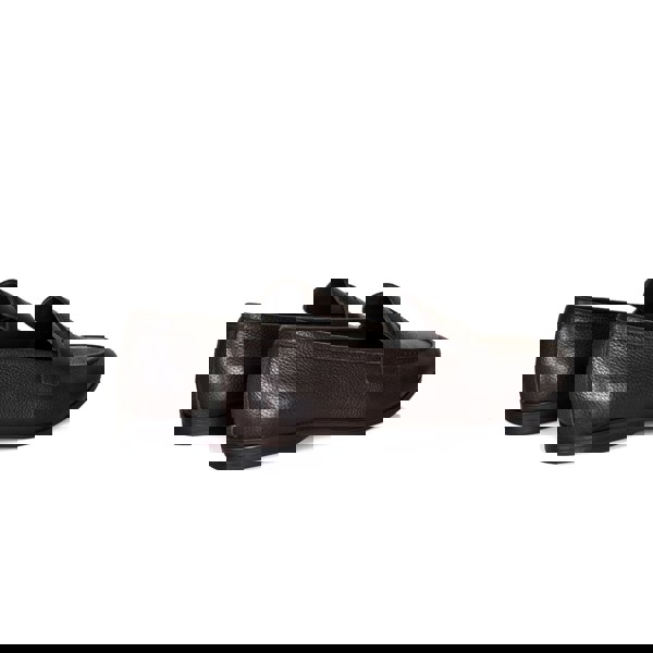 Lorenzo Grained Leather Loafers - Coffee