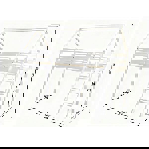 Kudlhome Jinsen Mid Sleeper Single Bed Frame, White