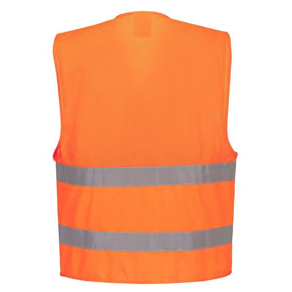 Hi-Vis Half Mesh Two Band Vest Portwest